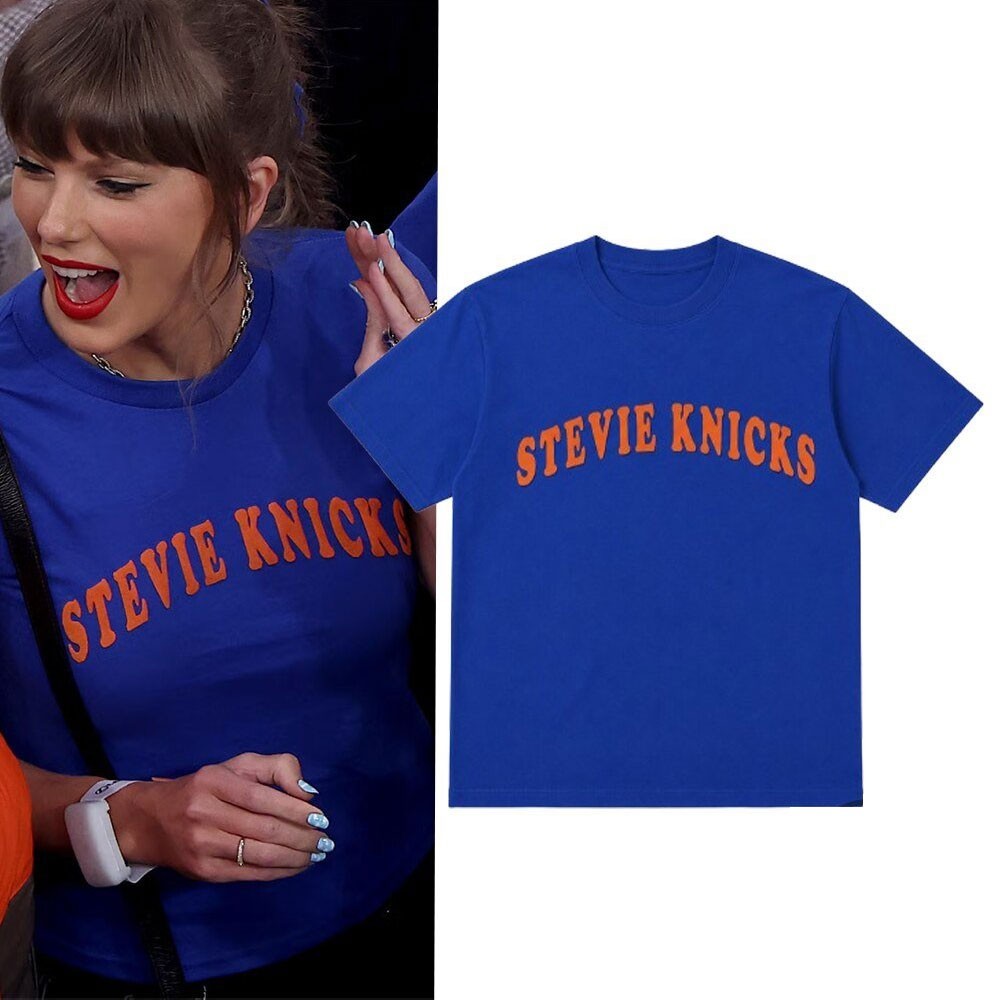 Stevie Knicks Shirt 2026 Game 4 Orange Text Royal Blue Graphic Men Women Tee gallery