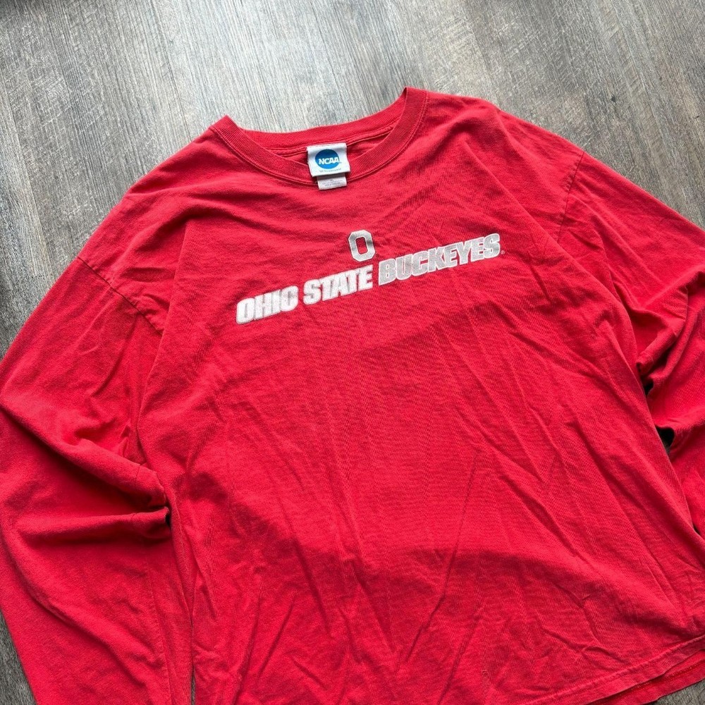 2000s Red Y2K NCAA Ohio State Buckeyes Long Sleeve