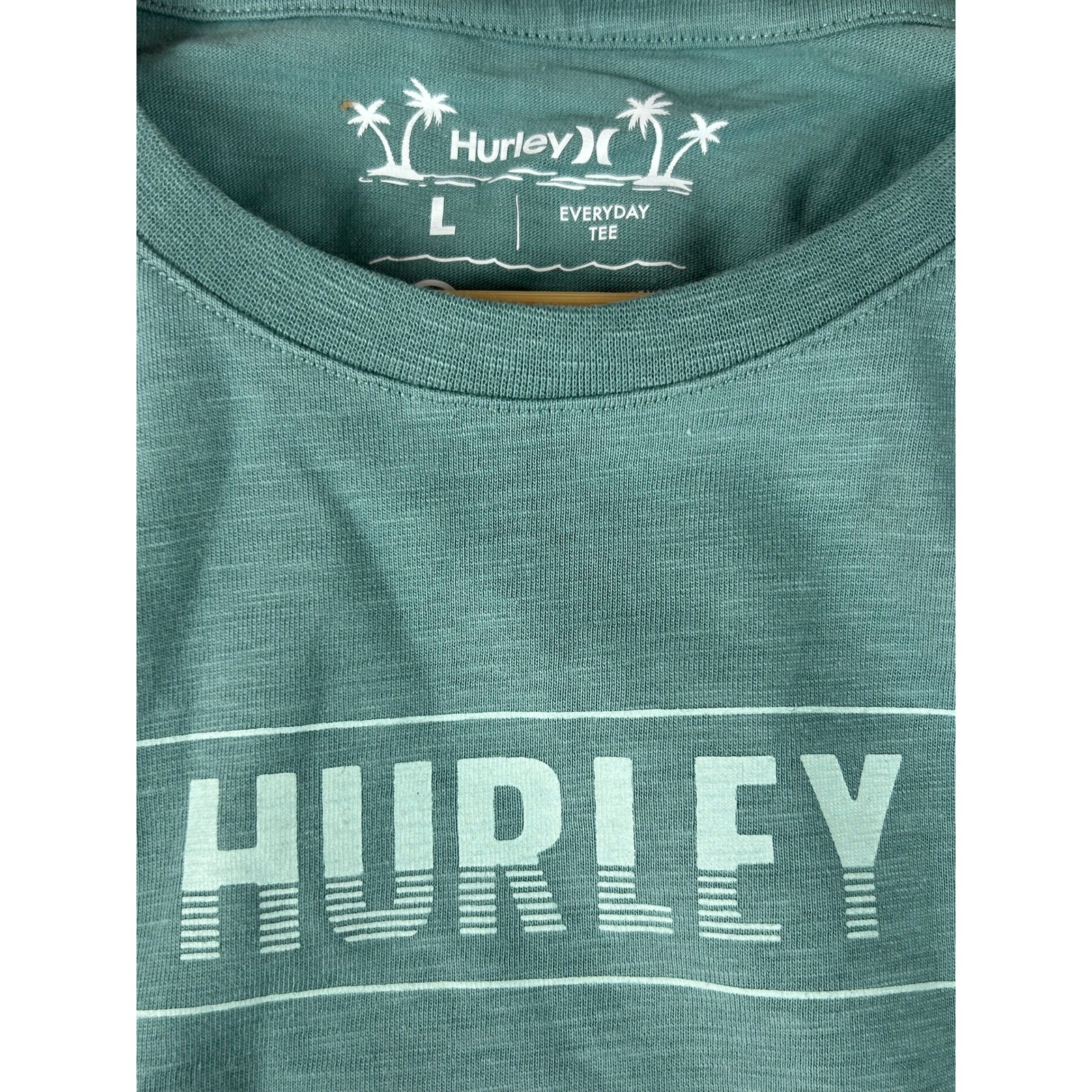 NWT Hurley Men Everyday Tee Large Mint Green Cotton Casual Surf Streetwear Shirt gallery