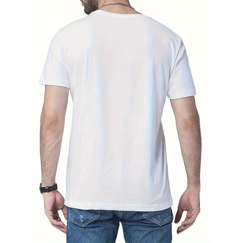 Men's Fashion Casual Crew Neck T-Shirt 100% Cotton Loose Fit Short Sleeved gallery