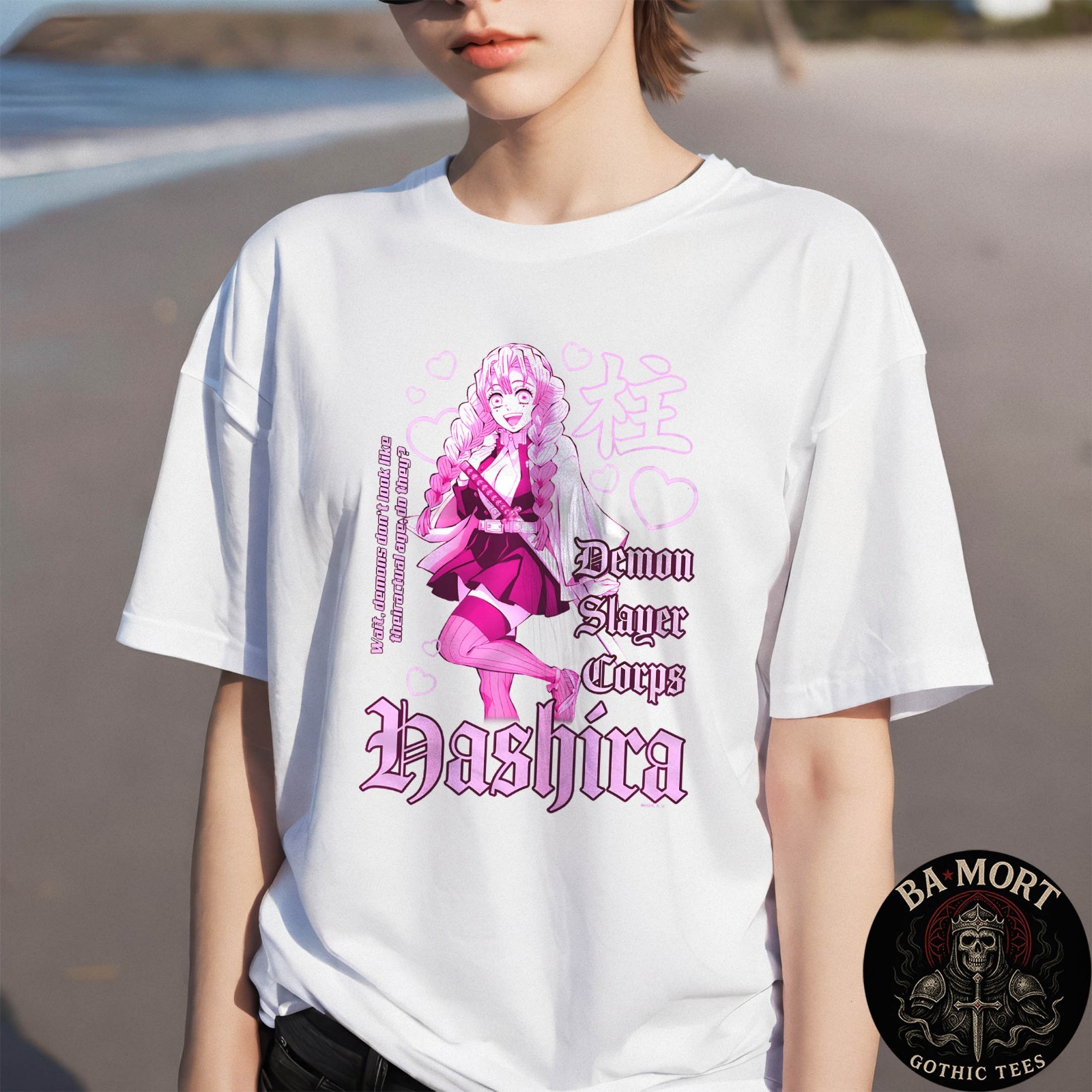 Demon Slayer Kimetsu No Yaiba Mitsuri Kanroji Pink Gothic T-Shirt gallery