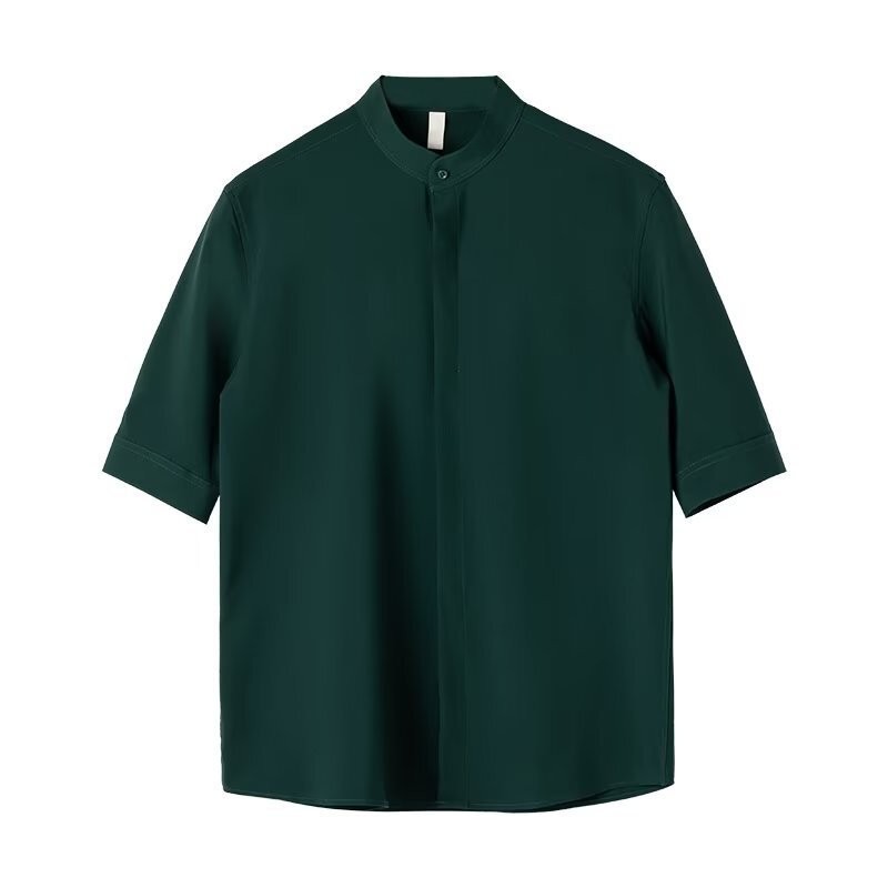 Stand-up collar shirt men's long-sleeved shirt gallery