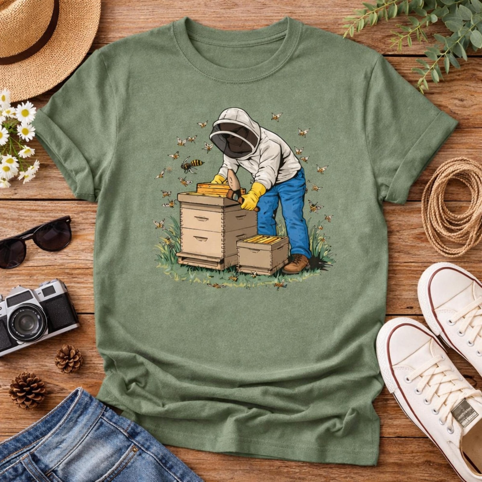 I Can't Check My Bees Shirt Comfort Colors, Funny Beekeeper Gift T-Shirt gallery