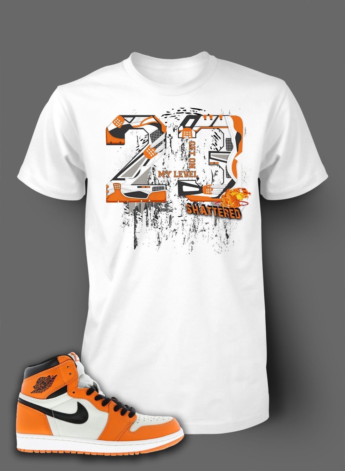 23 Get On My Level 23 Tee Shirt To Complement Jordan 1 Orange Bred Sneaker T gallery