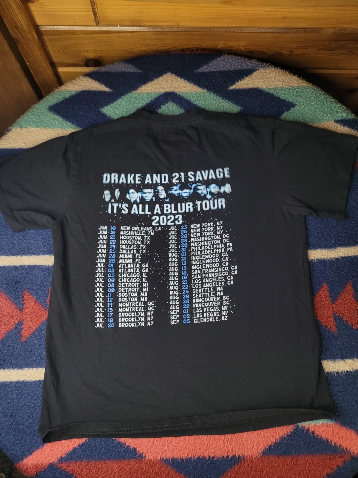 Drake & 21 Savage Tour T Shirt Mens Large 2023 It's All A Blur Rap Black gallery
