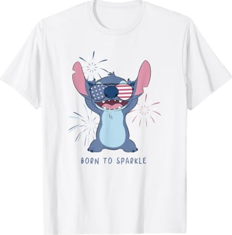 Disney Lilo & Stitch 4th of July Born to Sparkle Americana T-Shirt