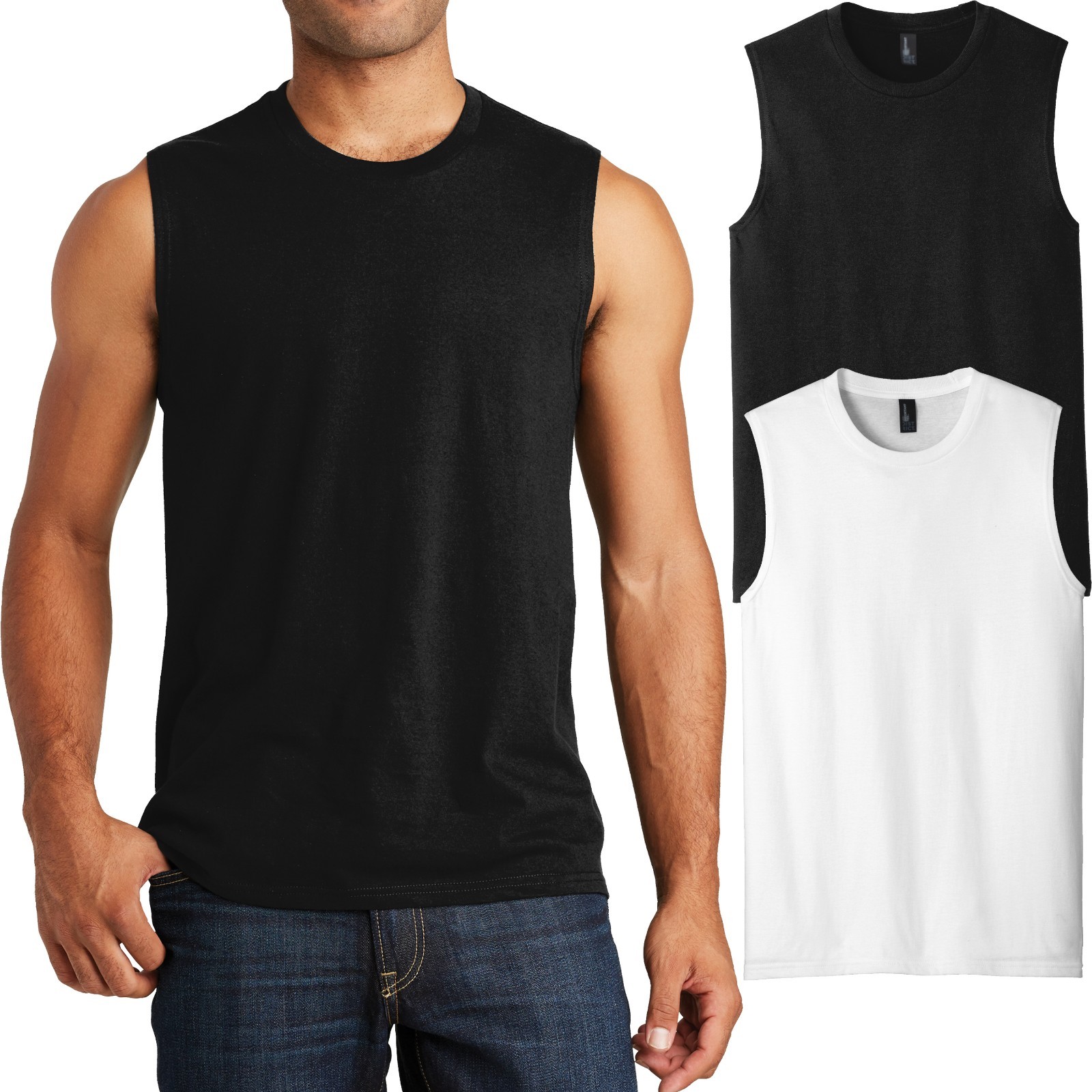 Young Mens Sleeveless T-Shirt Muscle Tank Shooter Cotton Tee XS-XL, 2X, 3X, 4X gallery
