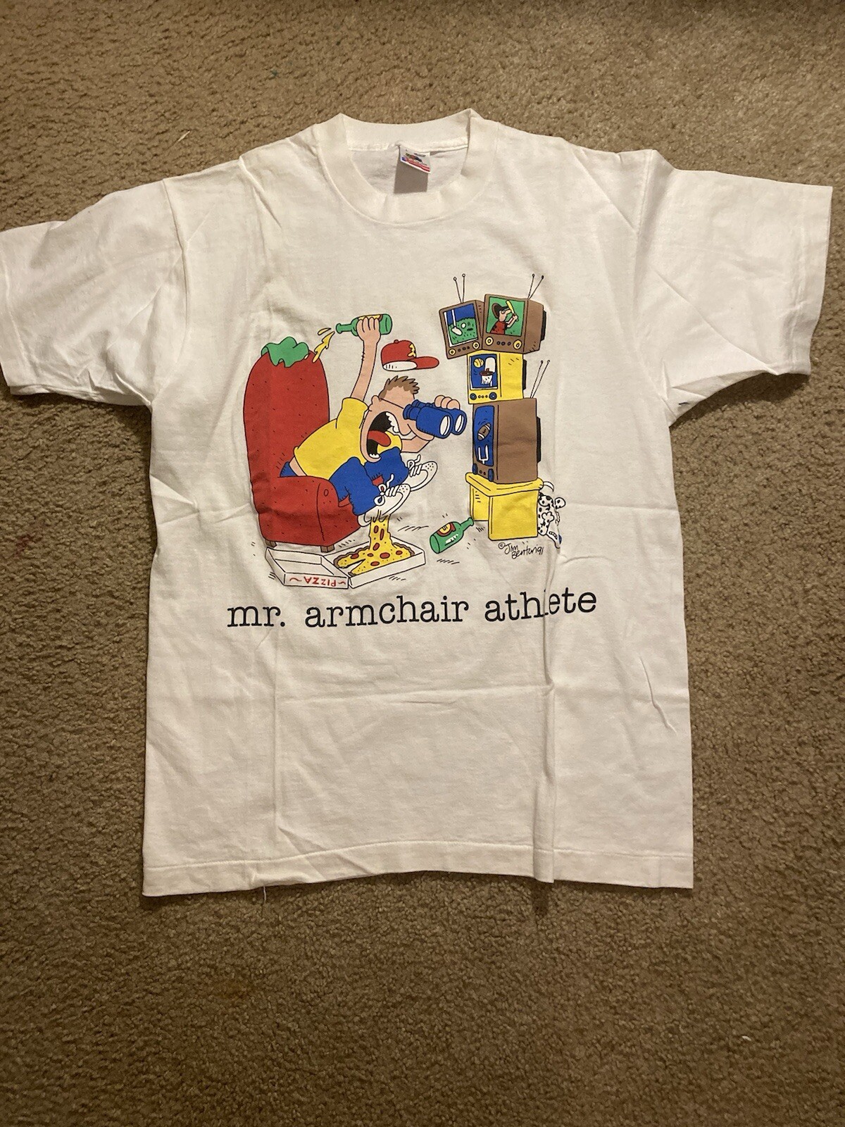 Vintage Mr. Armchair Athlete T-Shirt Men’s Large Funny Graphic gallery