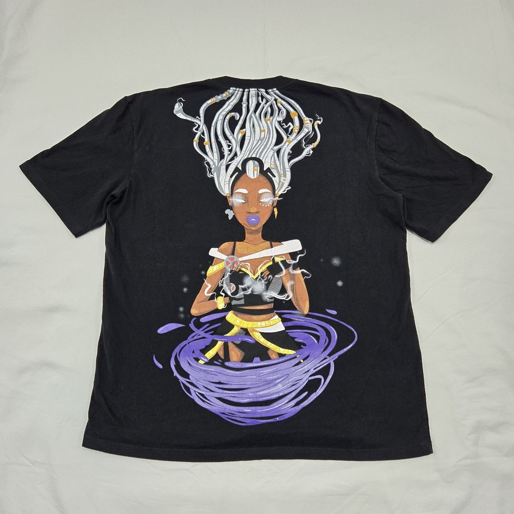 Size S/M O Poder E Nosso Marvel T-Shirt 2 Sided Storm X-Men Graphic Holographic