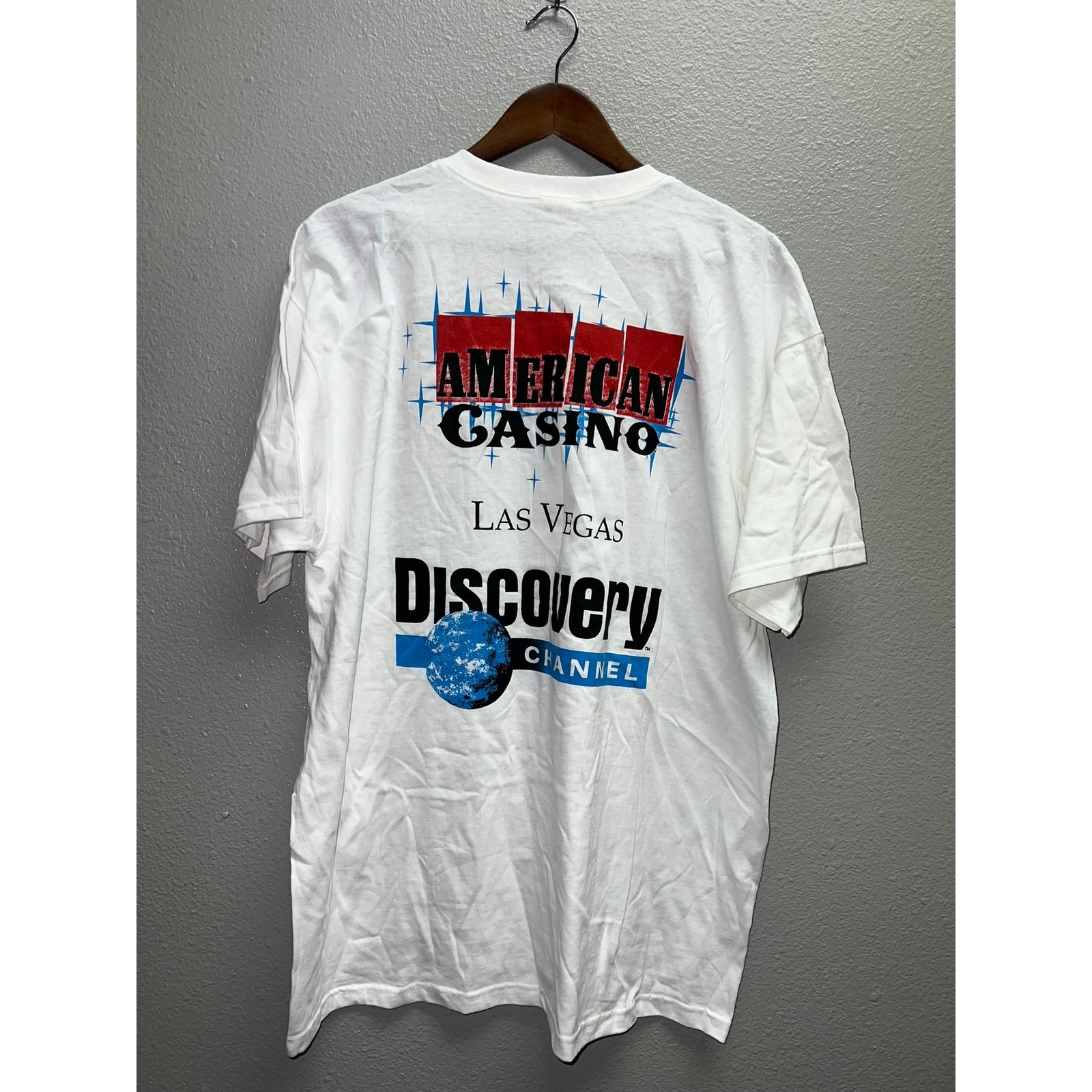 Vintage Discovery Channel Shirt American Casino Las Vegas Promo TV Show Tee XL