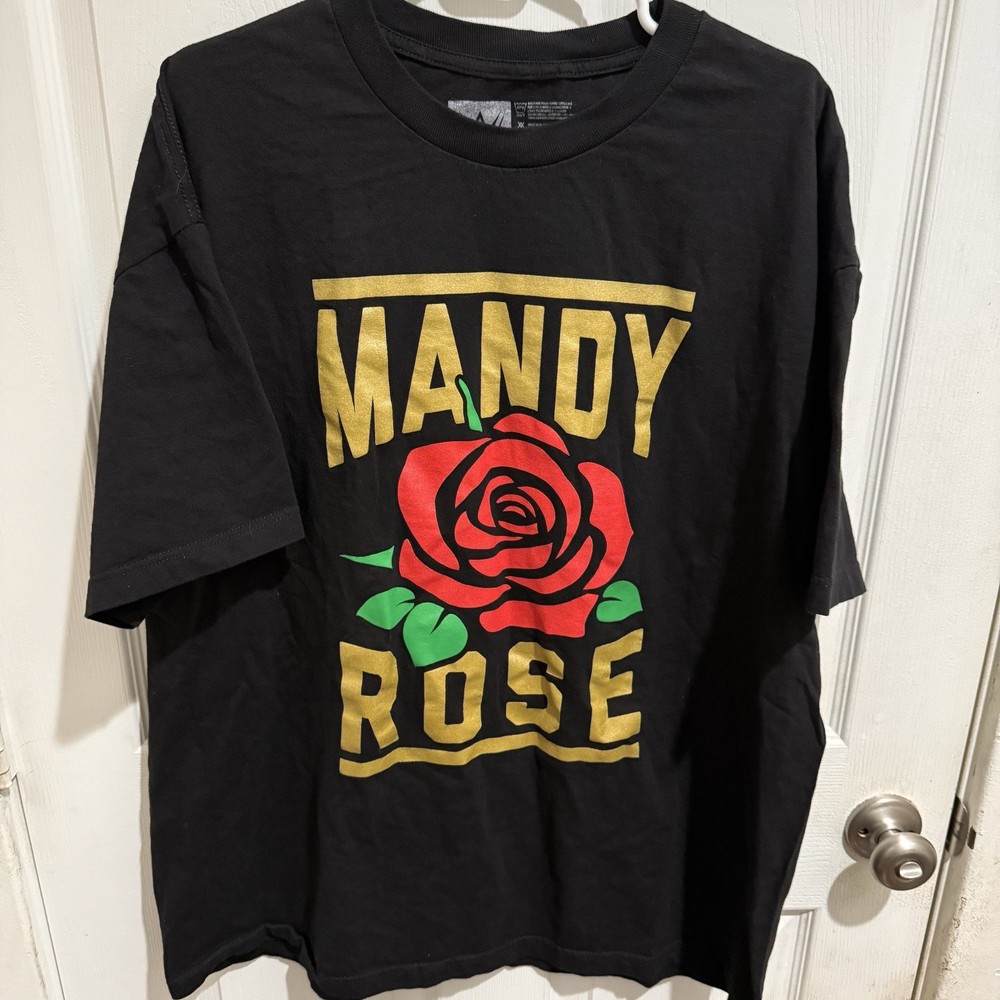 WWE Authentic Mandy Rose T-Shirt Top Men’s XXL Crew Neck Black Logo Casual