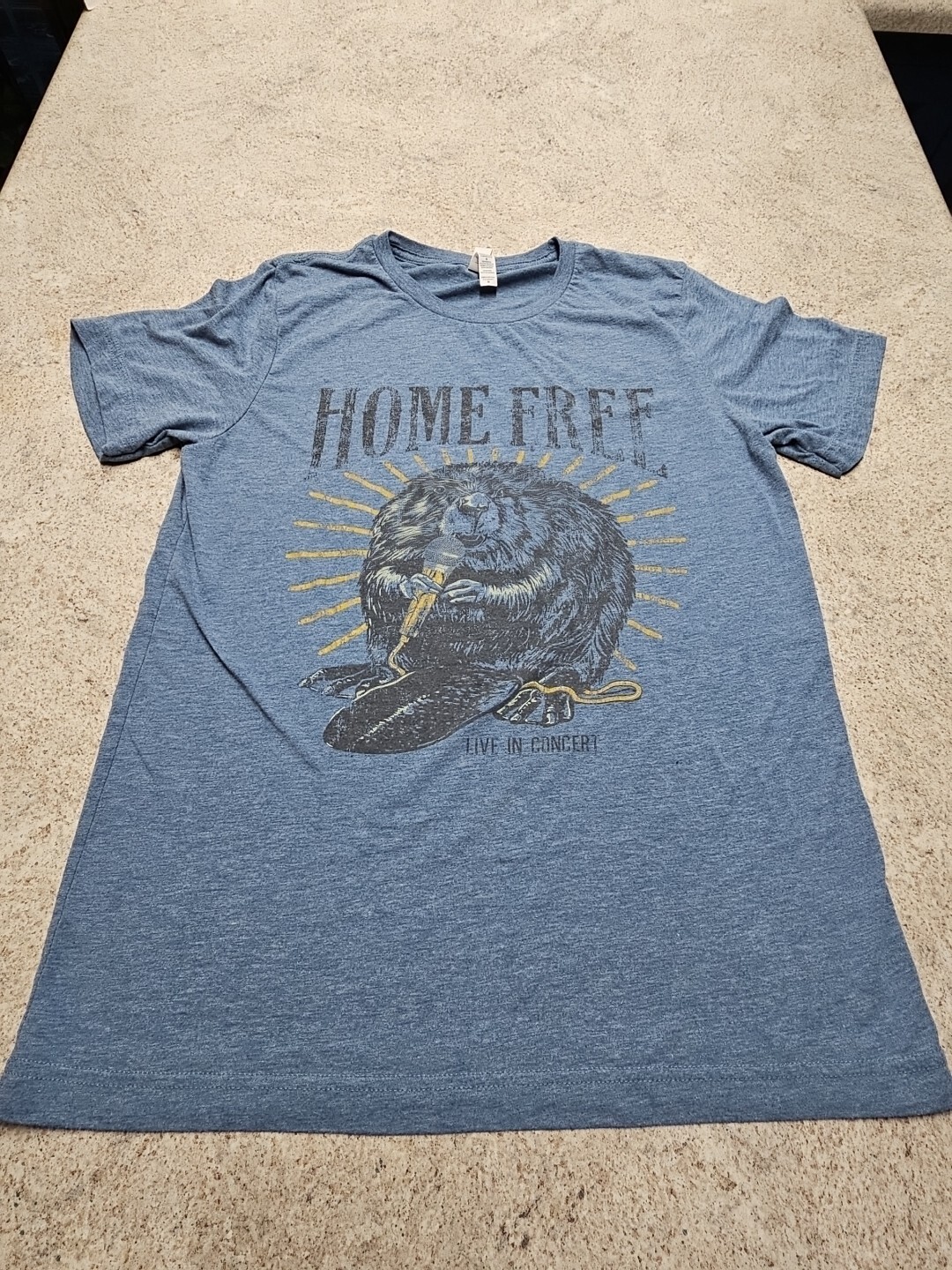 Home Free Live In Concert Men's Solid Blue Graphic Print Short Sleeve Tshirt... gallery