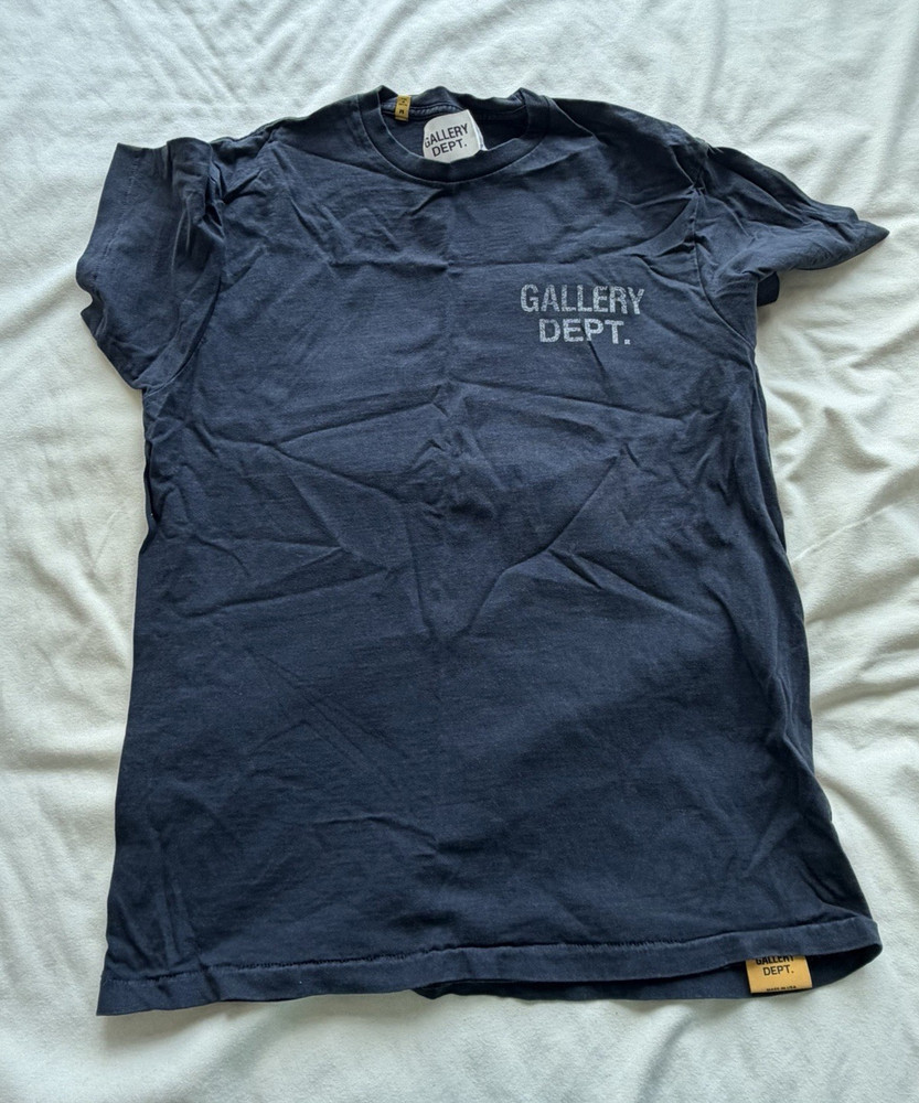 Gallery Dept. Men’s Blue Short Sleeve Crew Neck Logo T-Shirt Solid M