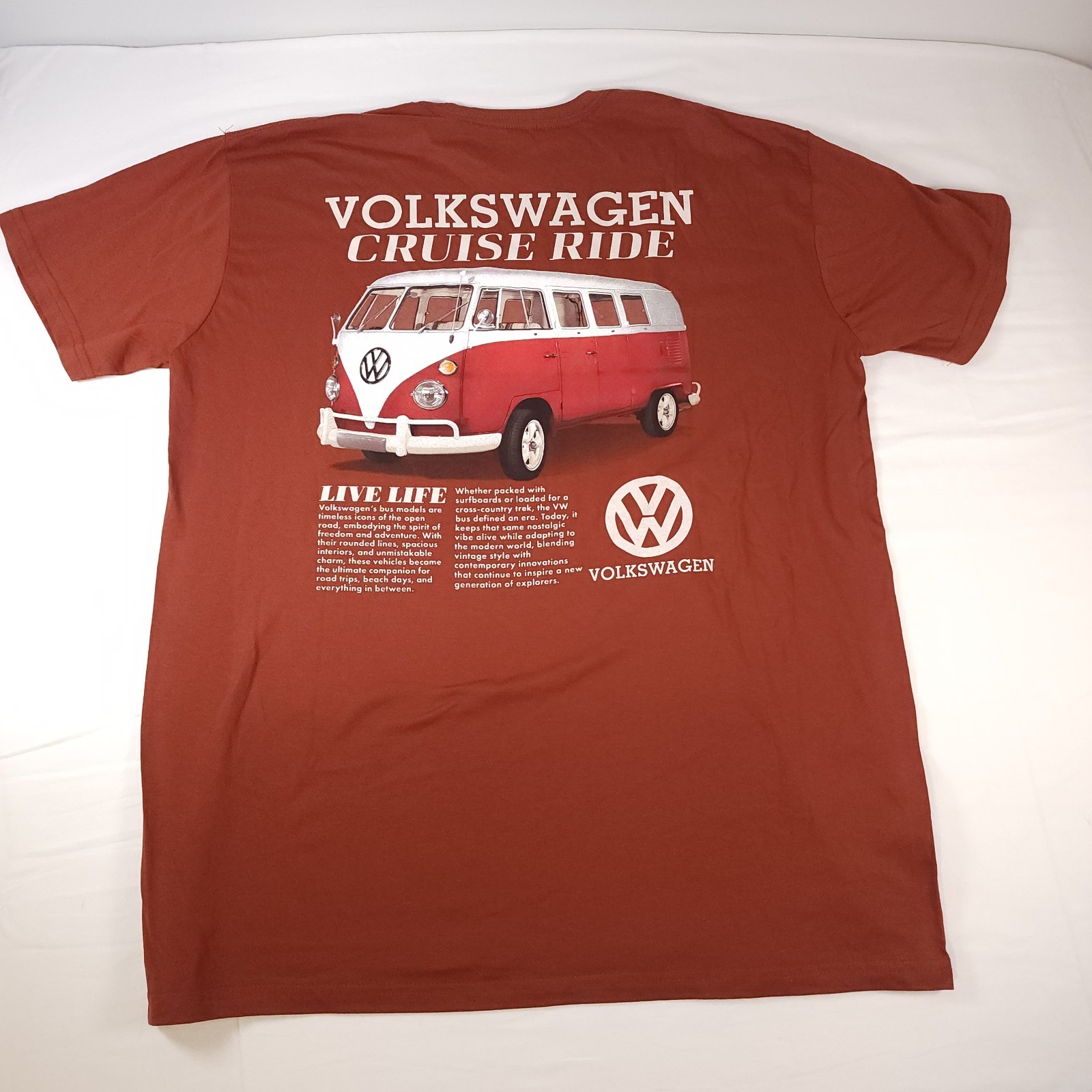 NWT Volkswagen "Cruise Ride" 11-Window Splittie Bus Graphic Tee - Orange - XL gallery
