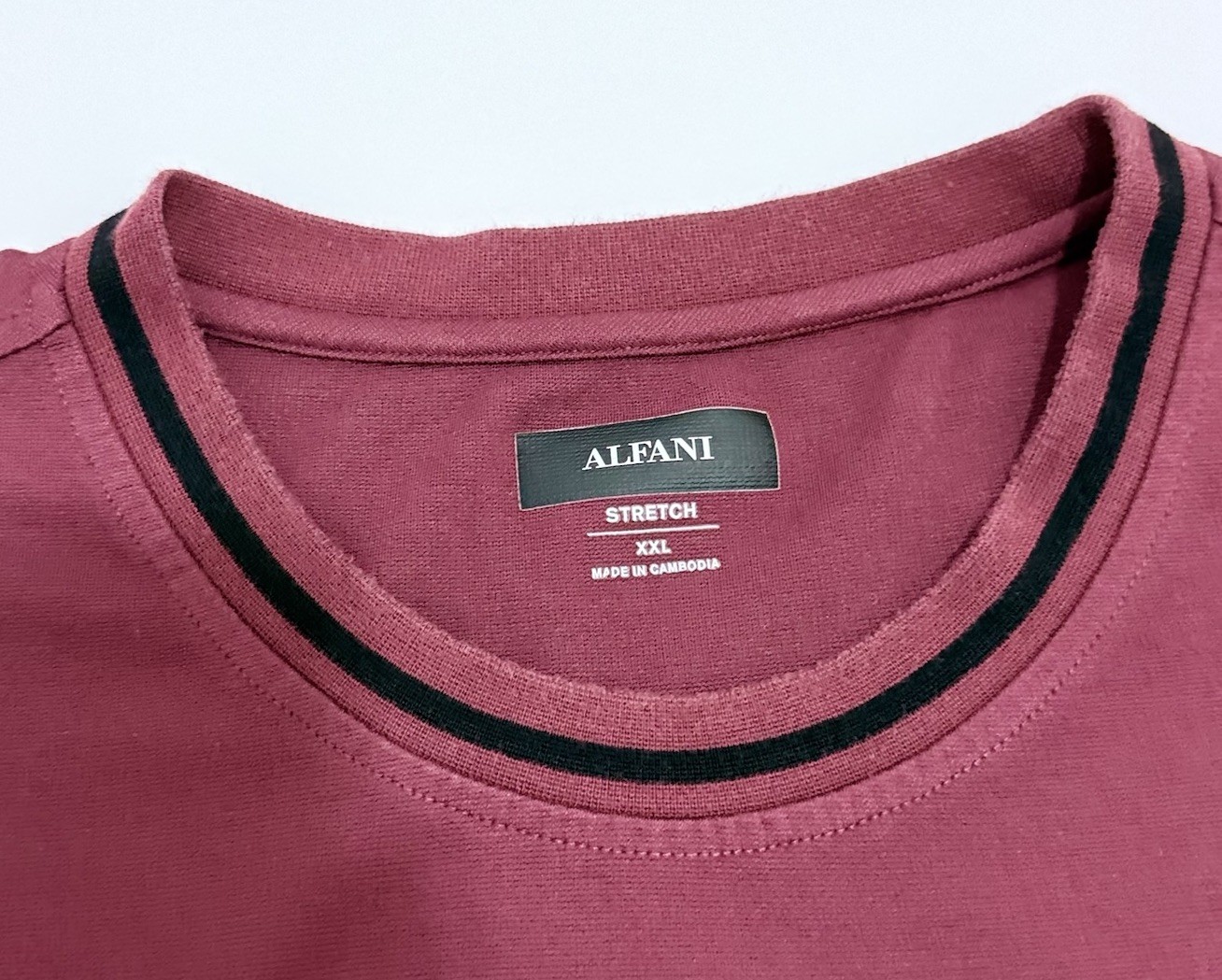 Alfani Stretch Crewneck T-Shirt in a burgundy/maroon Sz-XXL gallery