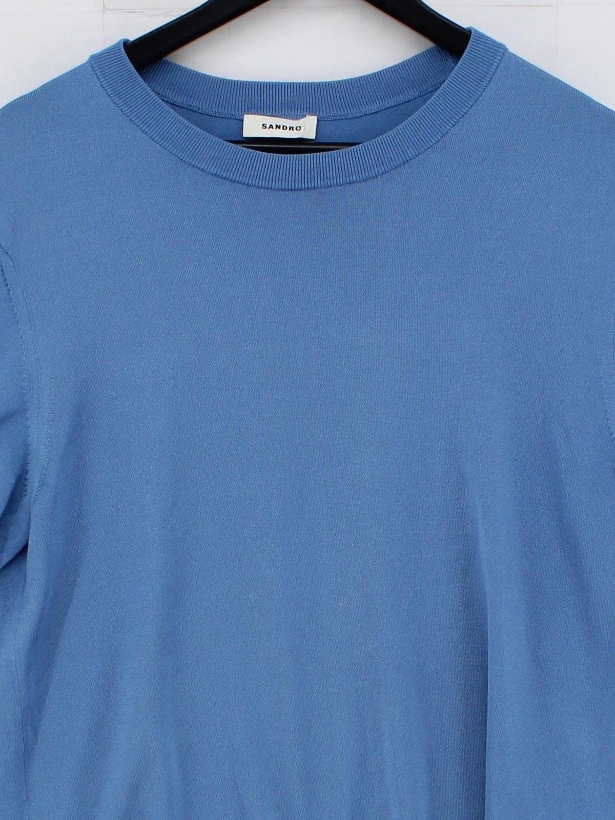 Sandro Men's T-Shirt M Blue Acetate with Polyamide, Elastane Basic gallery