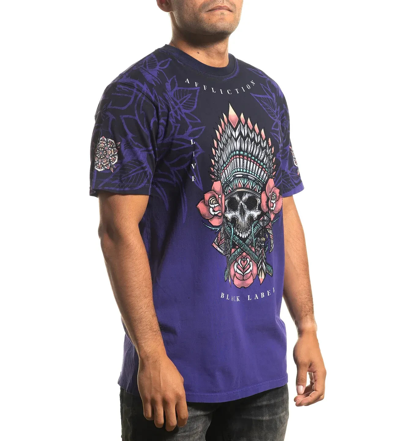 Affliction Black Label Men's “THUNDER SKY” Premium S/Sleeve Shirt; SMALL NWT gallery