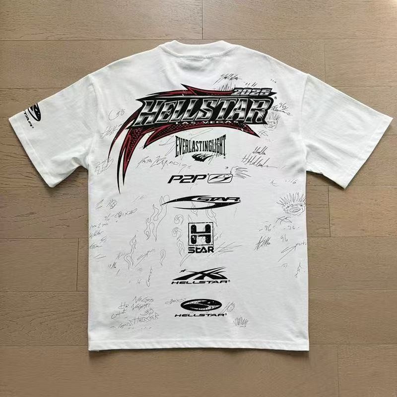 Hellstar Streetwear Collection Allover Sketch Signature White Graphic T-Shirt gallery