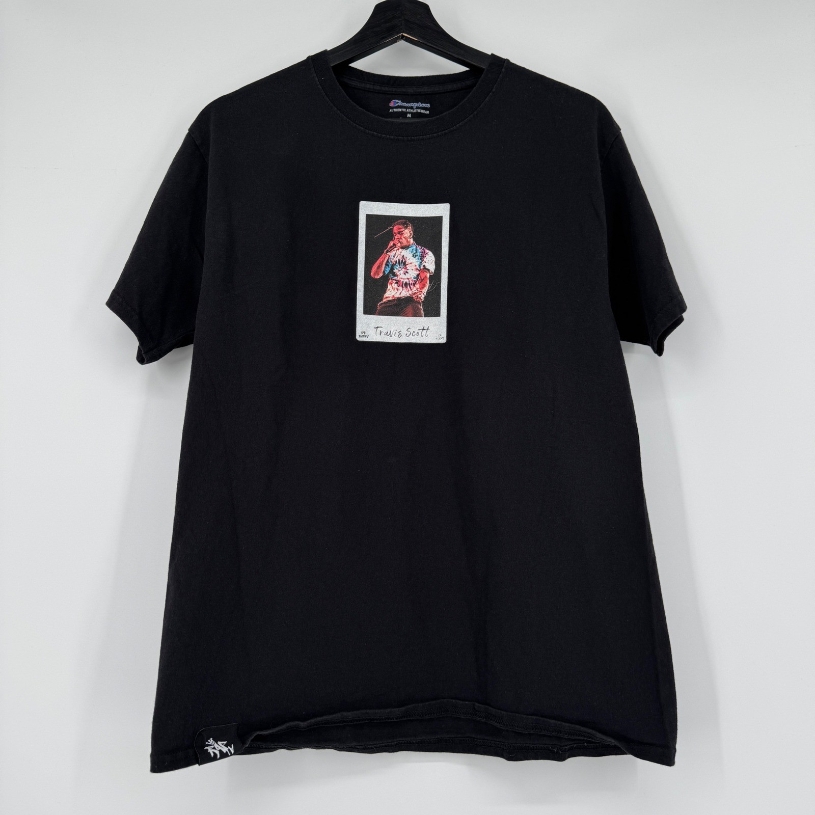 Champion Travis Scott RapTV Madness Graphic T-Shirt Mens Medium Black Hip Hop