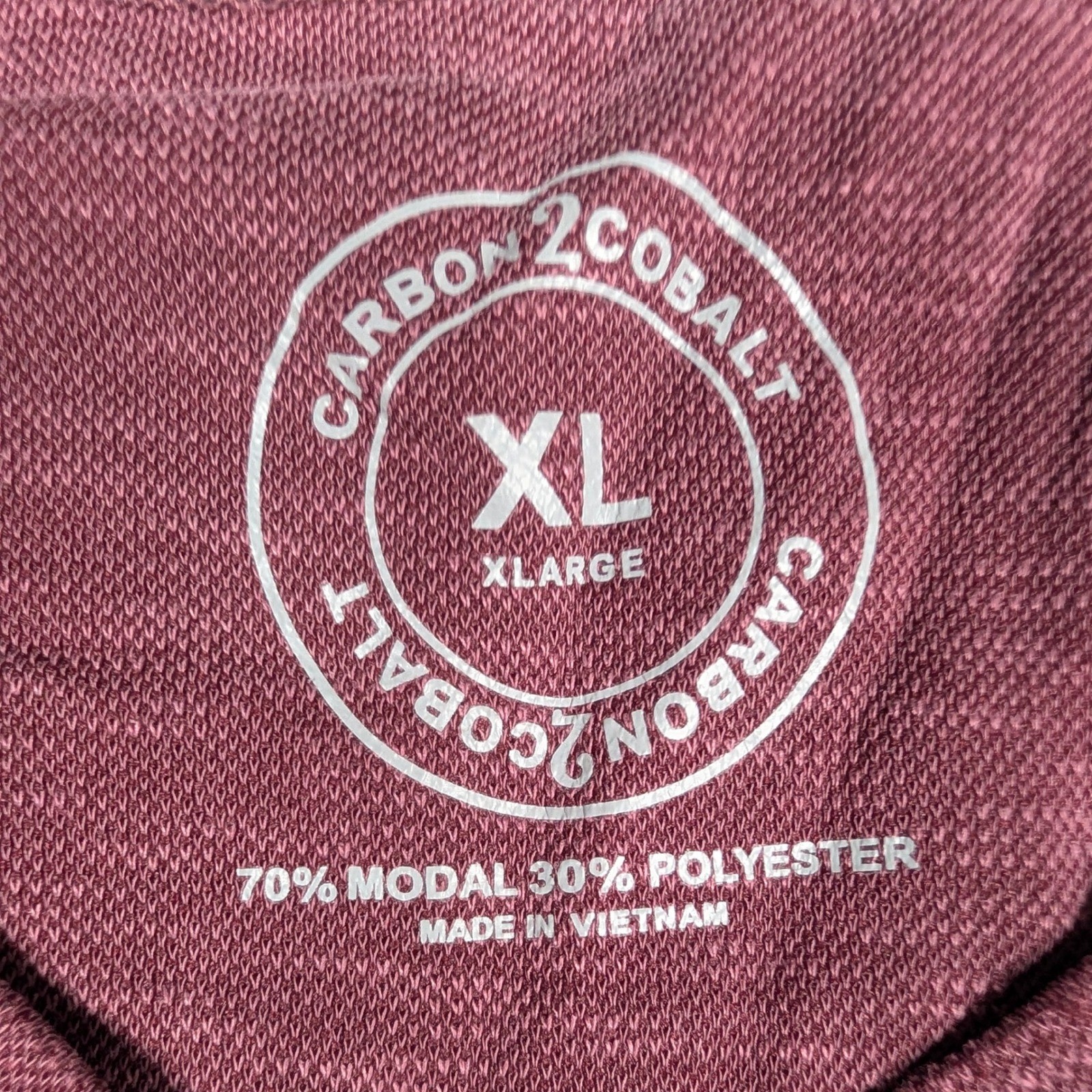 Carbon 2 Cobalt V-Neck Shirt Mens XL Burgundy Slub Knit Long Sleeve 144552 gallery