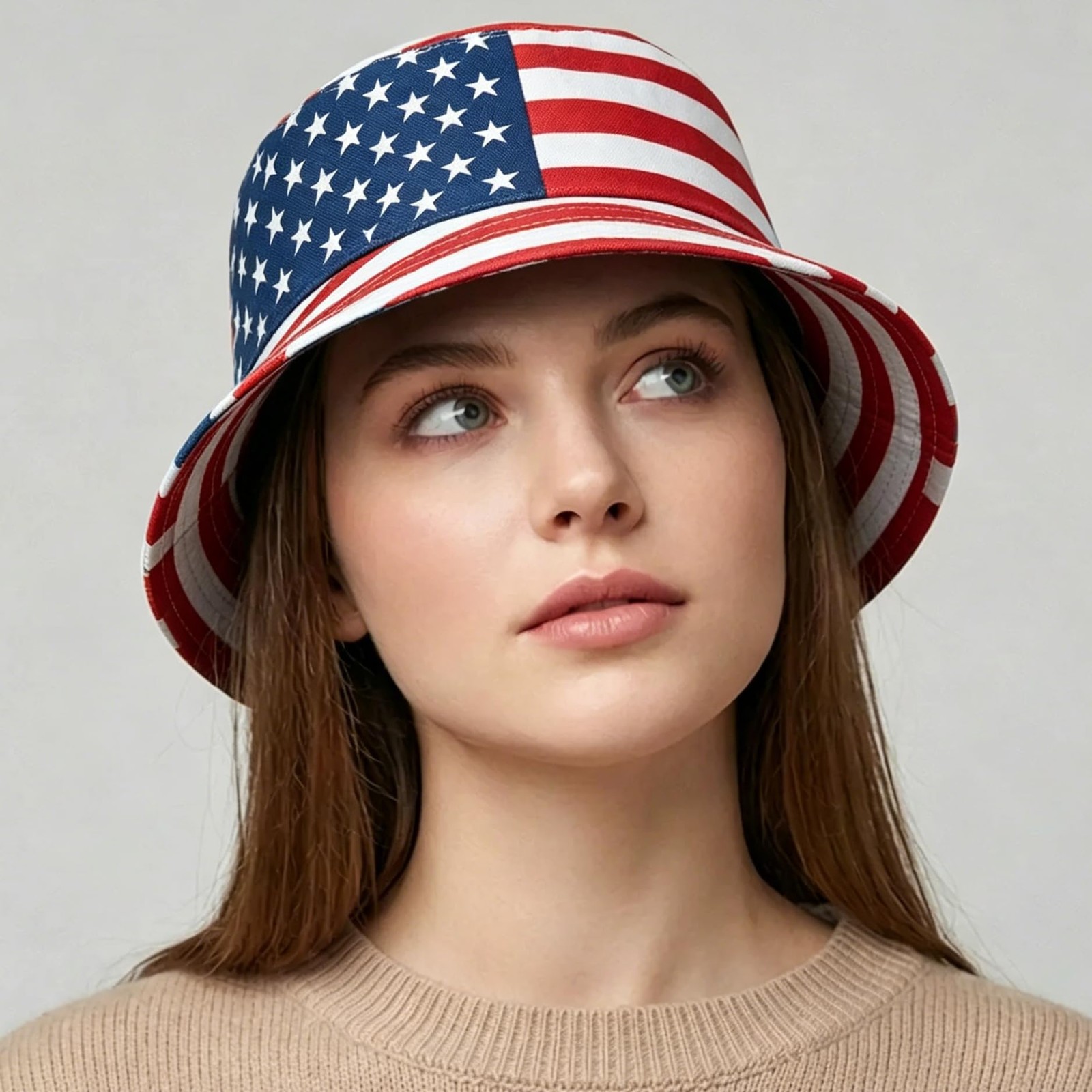 American-Flag-Bucket-Hat Reversible-Patriotic-USA-Cap Stars Stripes Outdoor F... gallery