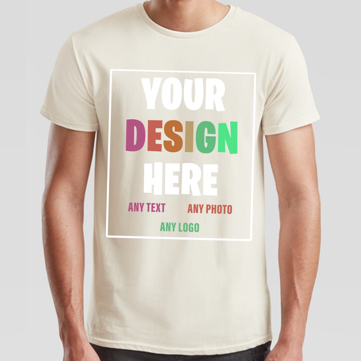 Personalised Custom Mens T-Shirt Your Text Photo Logo Design Upload gallery