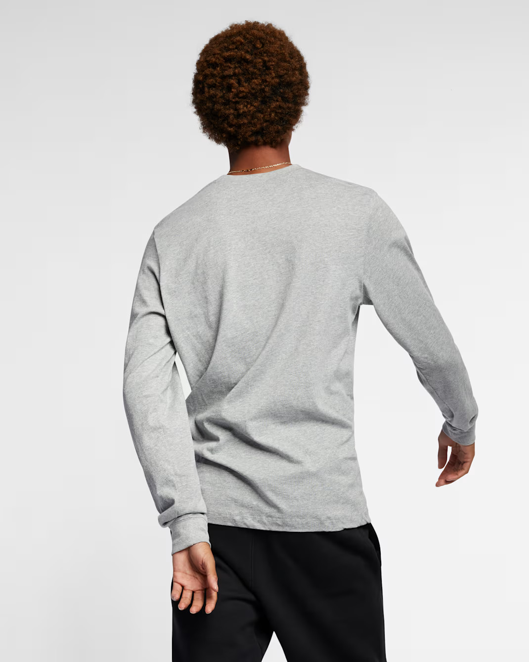 Nike Sportswear Club Men's Cotton Long-Sleeve T-Shirt Gray size L XL 2XL gallery