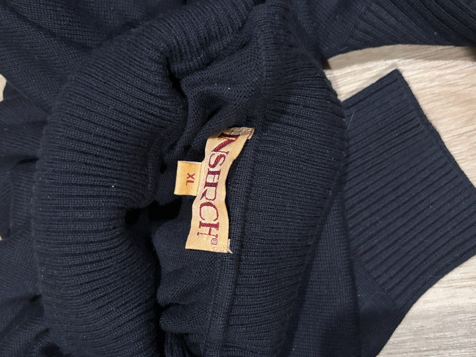 Men's INSERCH Knit Sweater Turtleneck Fall Winter Regular Fit XL Navy Blue gallery