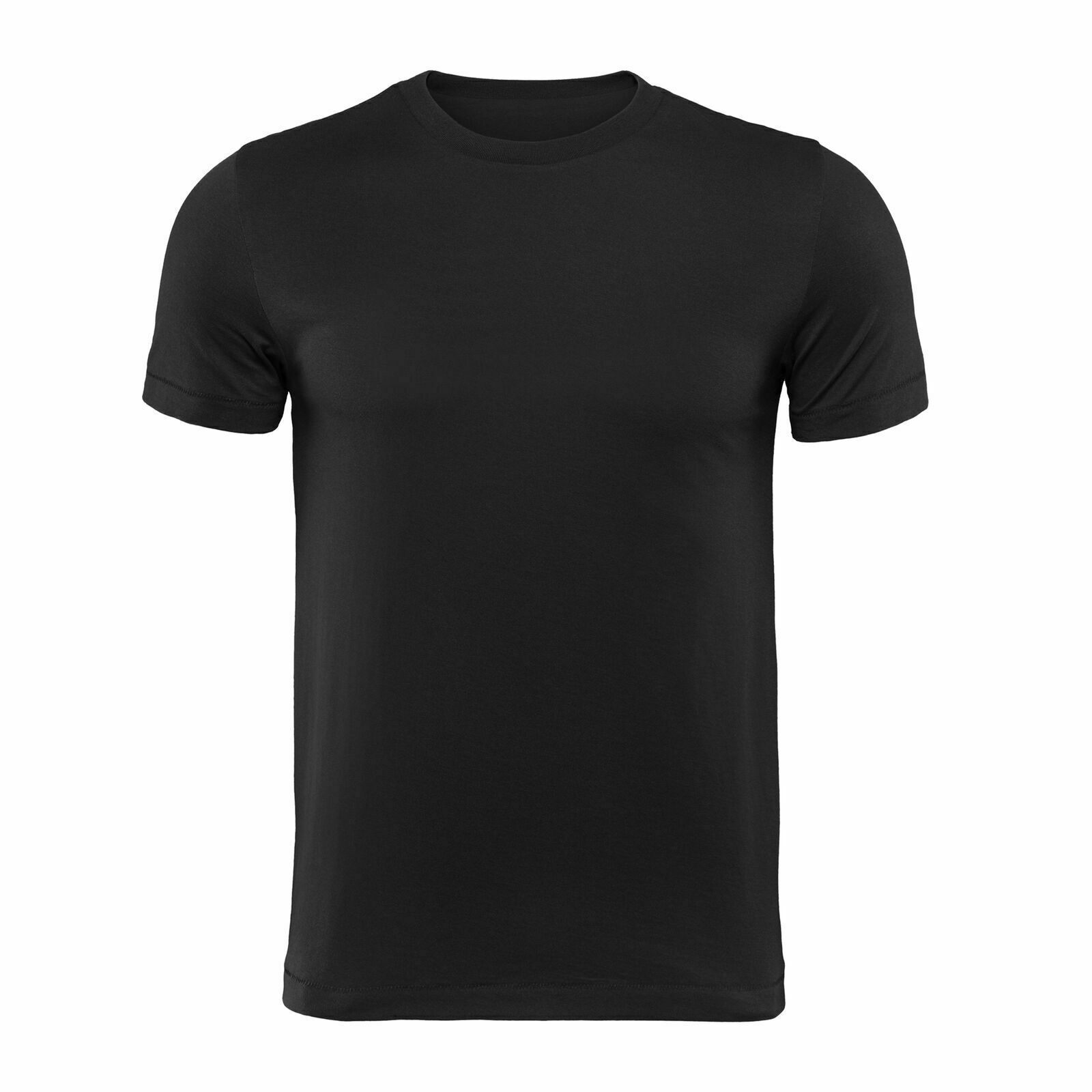 Men 1/2/4 Pack T-Shirt Black Plain Cotton T-Shirts Tee Crew Neck Size XS-2XL LOT gallery