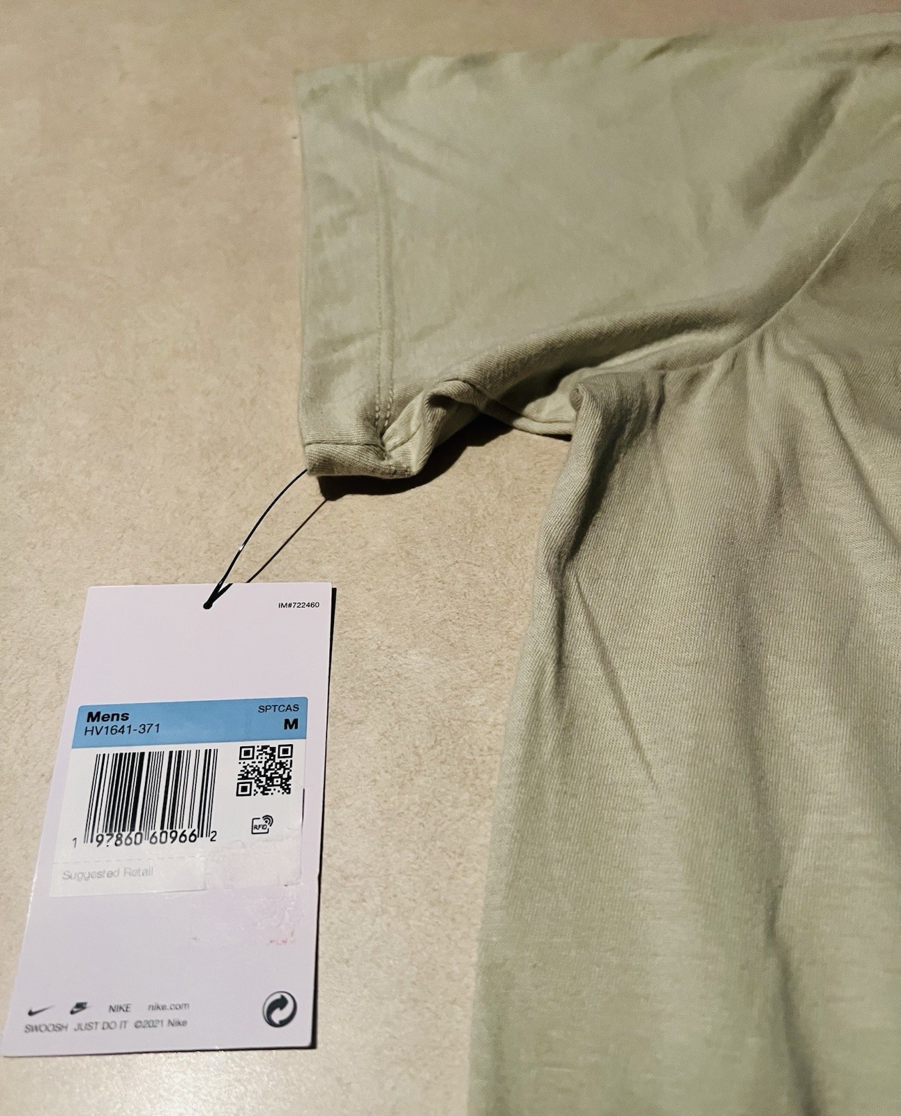 Nike Men's Light Green Graphic Print Logo Crew Neck T-Shirt Size M *NEW w/Tags* gallery