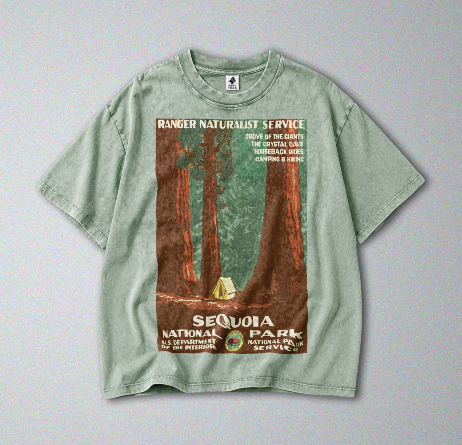 100% Cotton Tee – Unisex Retro Oversized Fit – Sequoia National Park Print