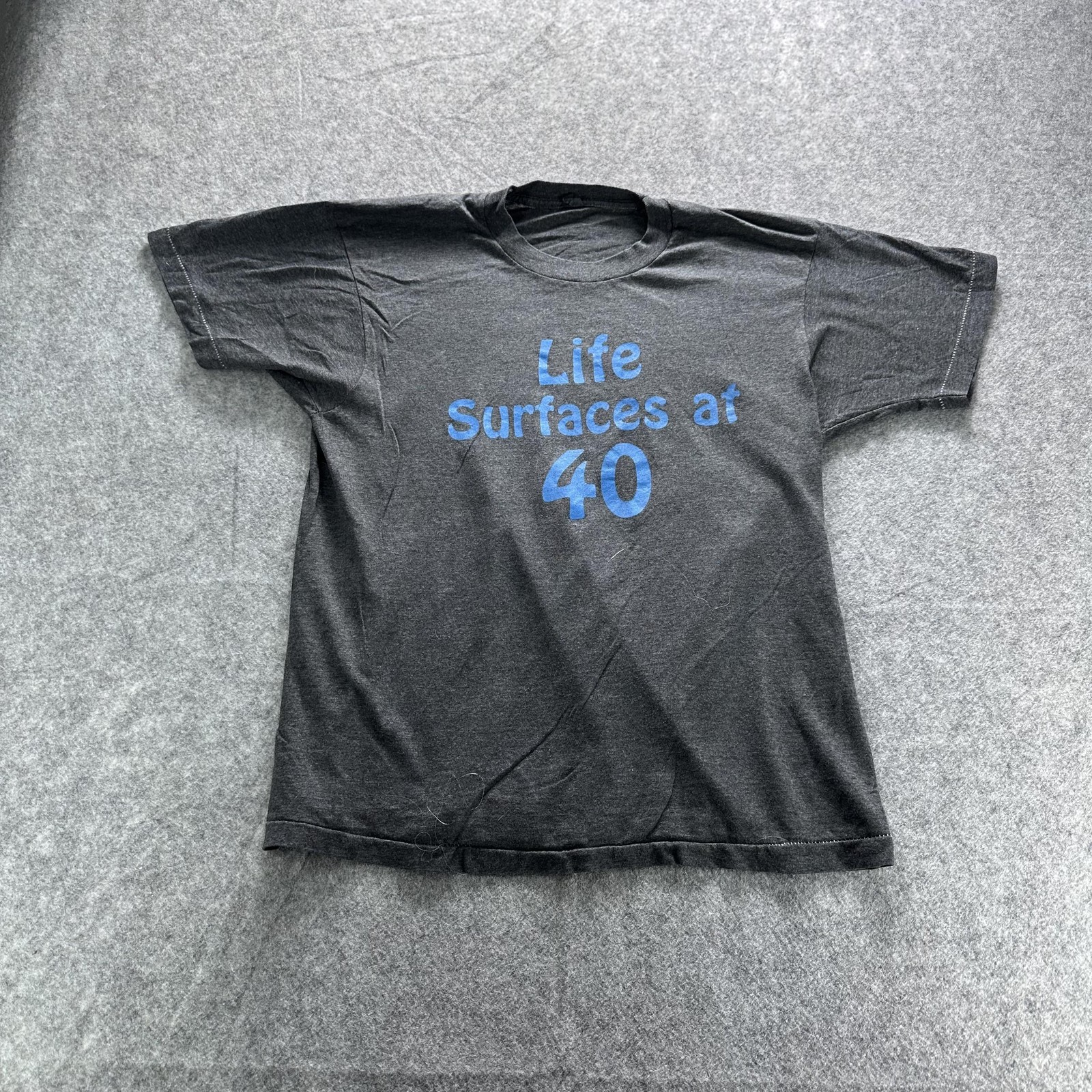 Life Surfaces At 40 Shirt Mens Large Gray Funny 40th Birthday Graphic Tee gallery