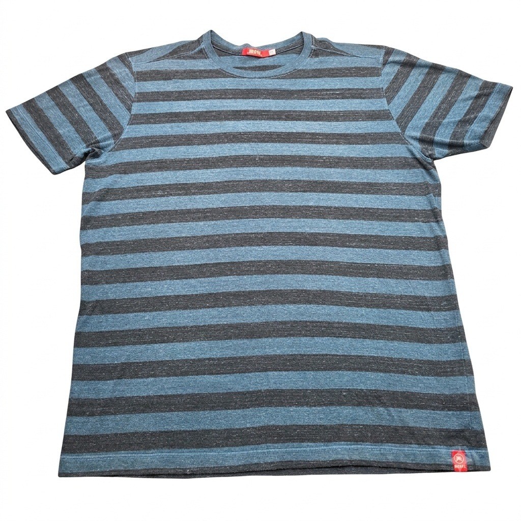 Agave Denim T Shirt Mens Large L Blue Black Striped J Severson S/S Made In USA gallery