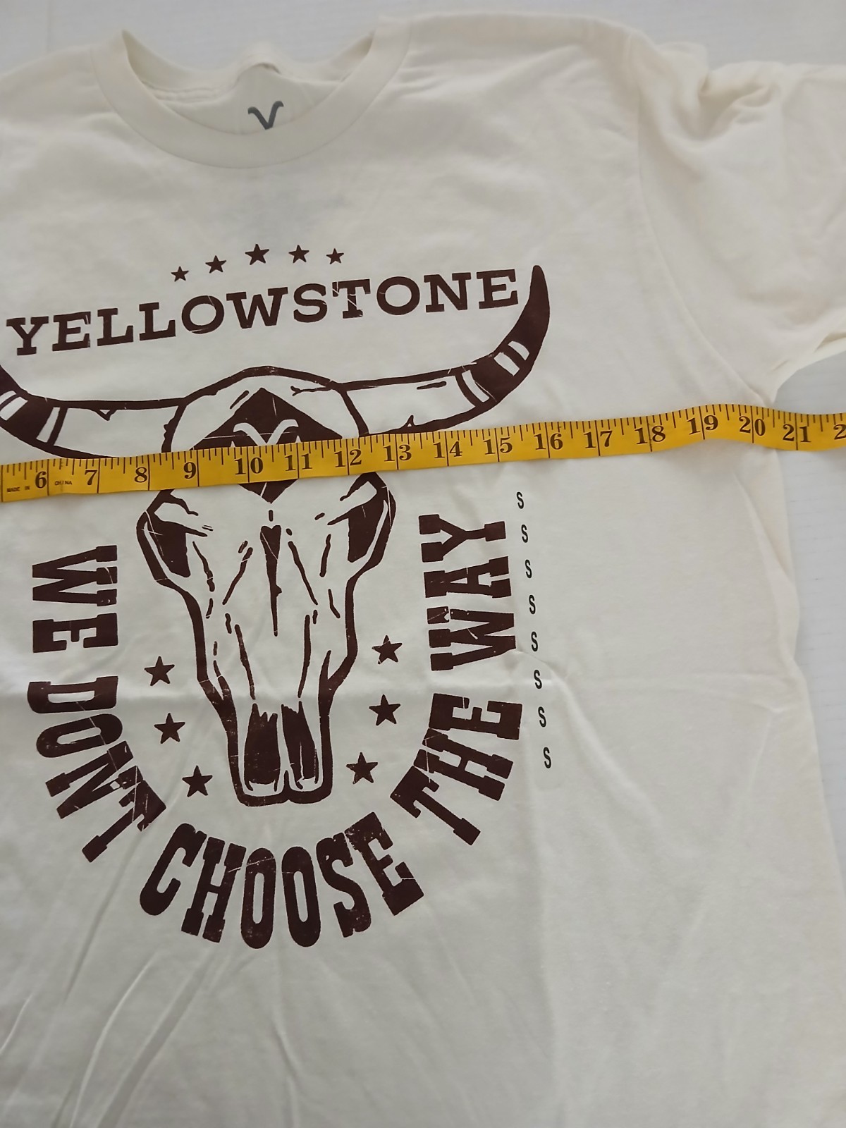 Yellowstone Size S T-Shirt - We Don't Choose the Way Cream Color 100% Cotton gallery