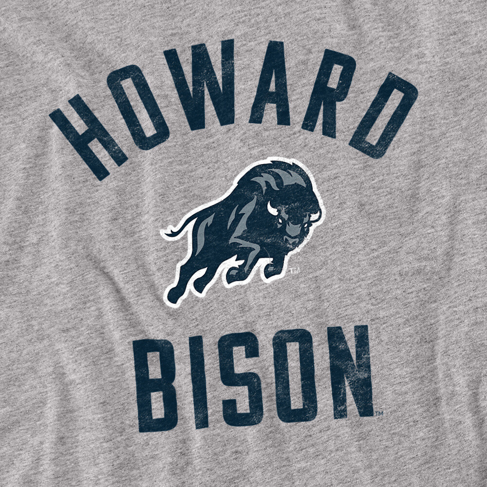 Howard University Adult T-Shirt Bison Logo, Athletic Heather, S-5XL gallery
