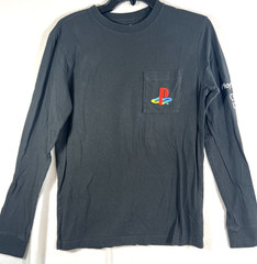 Playstation American Eagle Black Long Sleeve Shirt XS Logo Pocket Embroidered