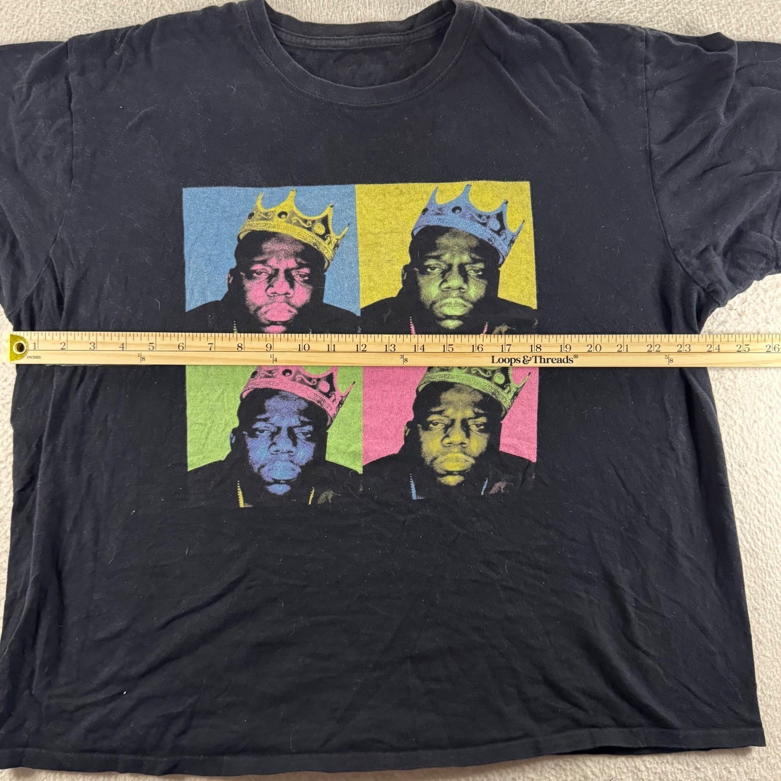 Biggie Smalls Notorious BIG Pop Art Graphic T Shirt Black Mens Hip Hop Rap gallery