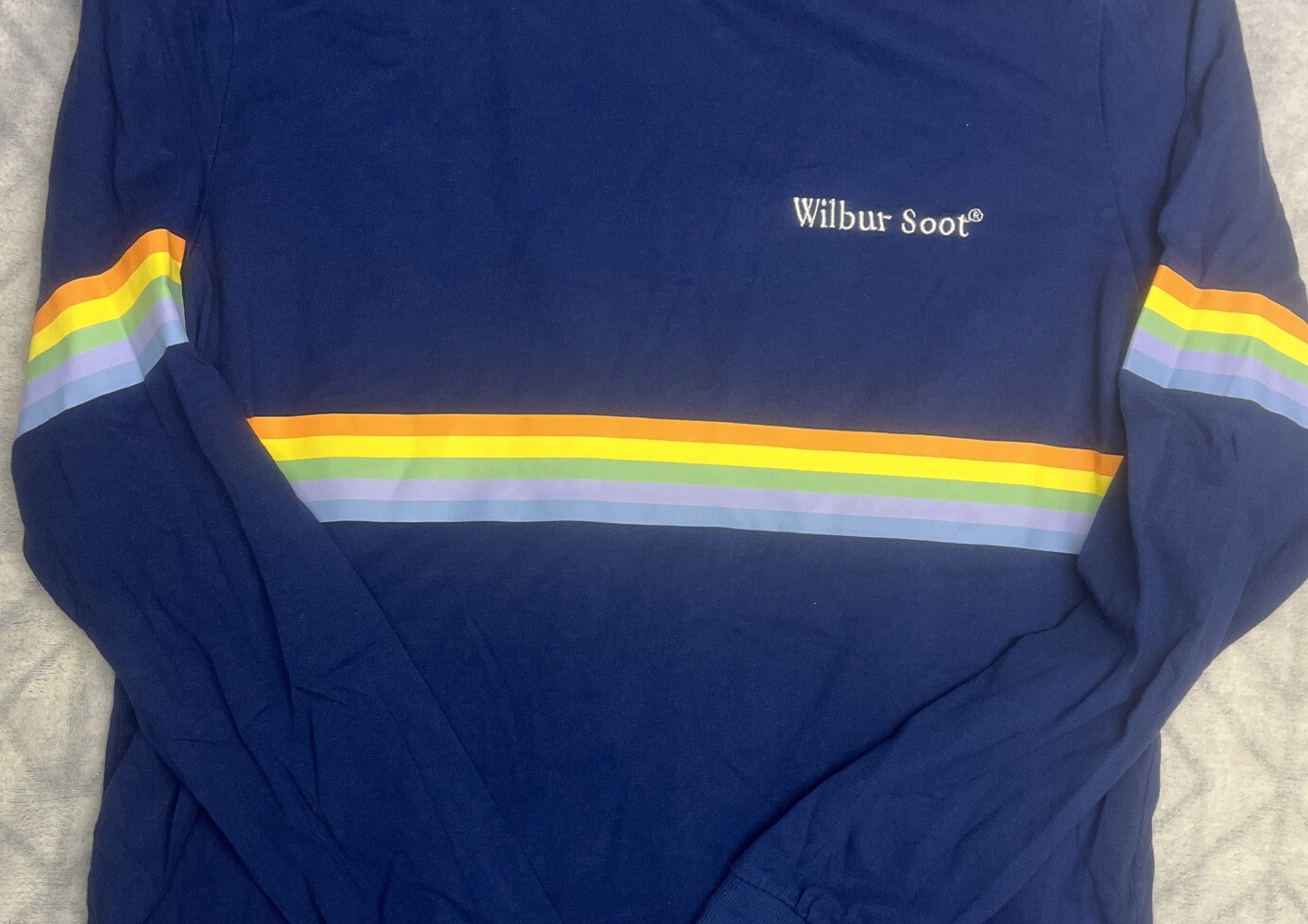 Wilbur Soot Shirt Rainbow Stripe Long Sleeve Crewneck Tee Men's Medium gallery
