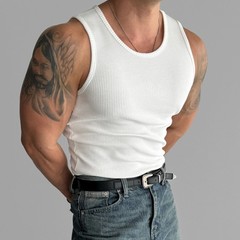 Sweat Management Men’s Sleeveless Vest Stylish and Functional Ribbed Design