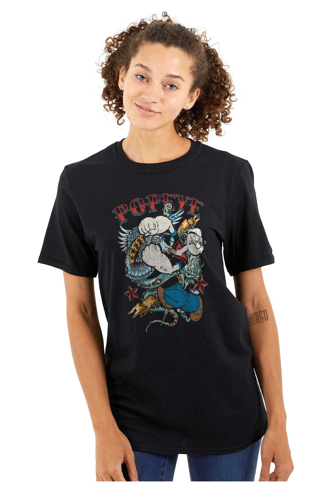 Popeye the Sailor Man Traditional Tattoo Womens or Mens Crewneck T Shirt Tee gallery