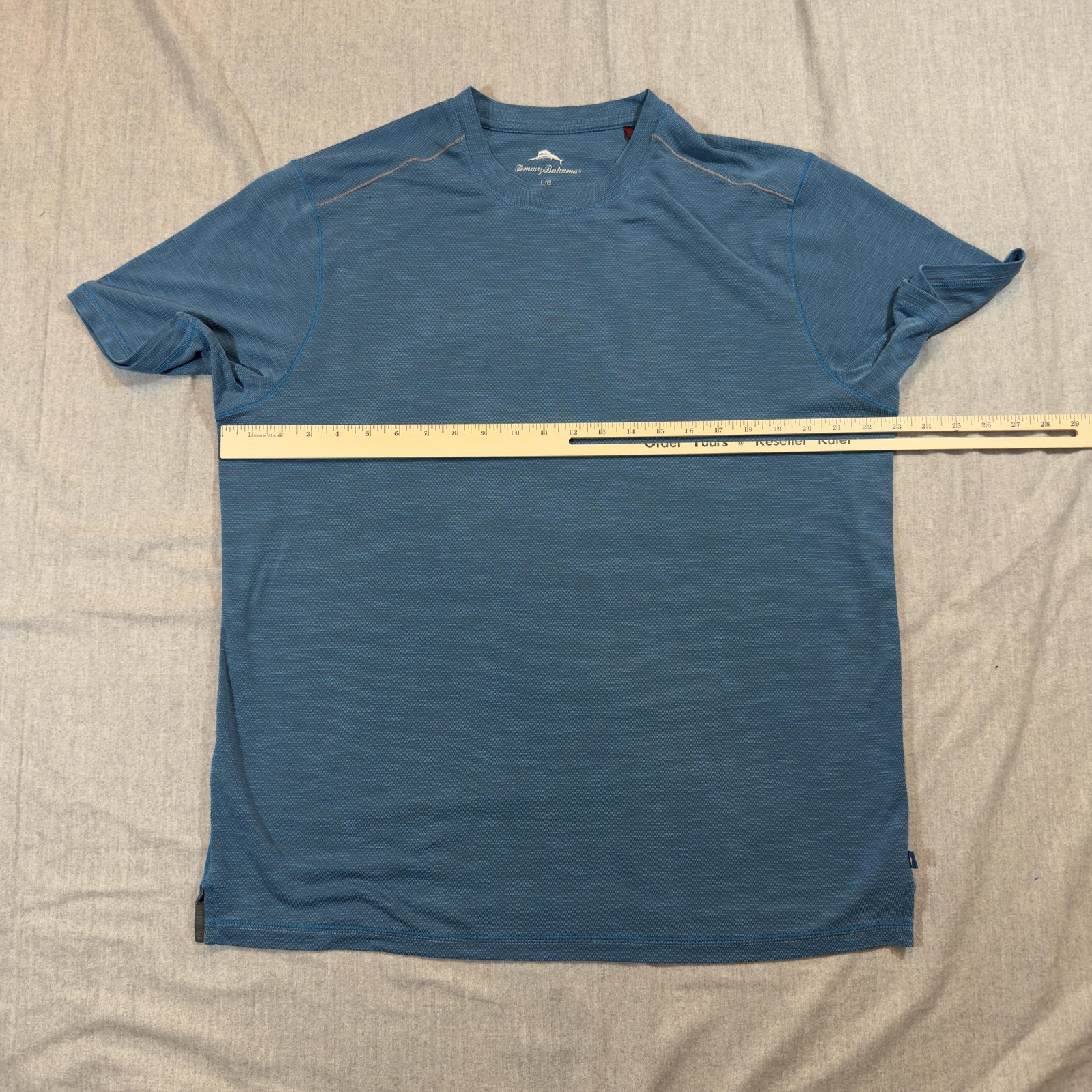 Tommy Bahama Shirt Mens Large Blue Lightweight TENCEL Polyester Performance Tee gallery