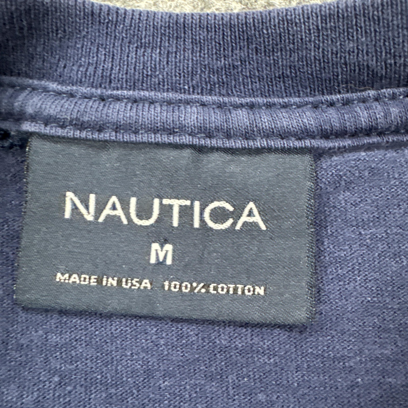 Vintage Nautica Shirt Mens Medium Blue Reefs Of The World Nautical Tee USA gallery