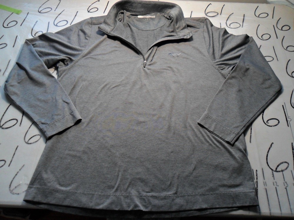 Medium Greg Norman Gray Pullover 95% Poly 5% Spandex Shirt