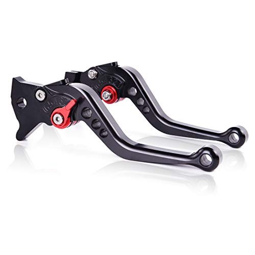 Short Alloy Brake Clutch Levers Compatible with Yamaha YZF R1/R1M/R1S Black