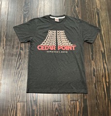 Homage Cedar Point T Shirt Men’s Small Dark Gray Polyester Cotton Rayon