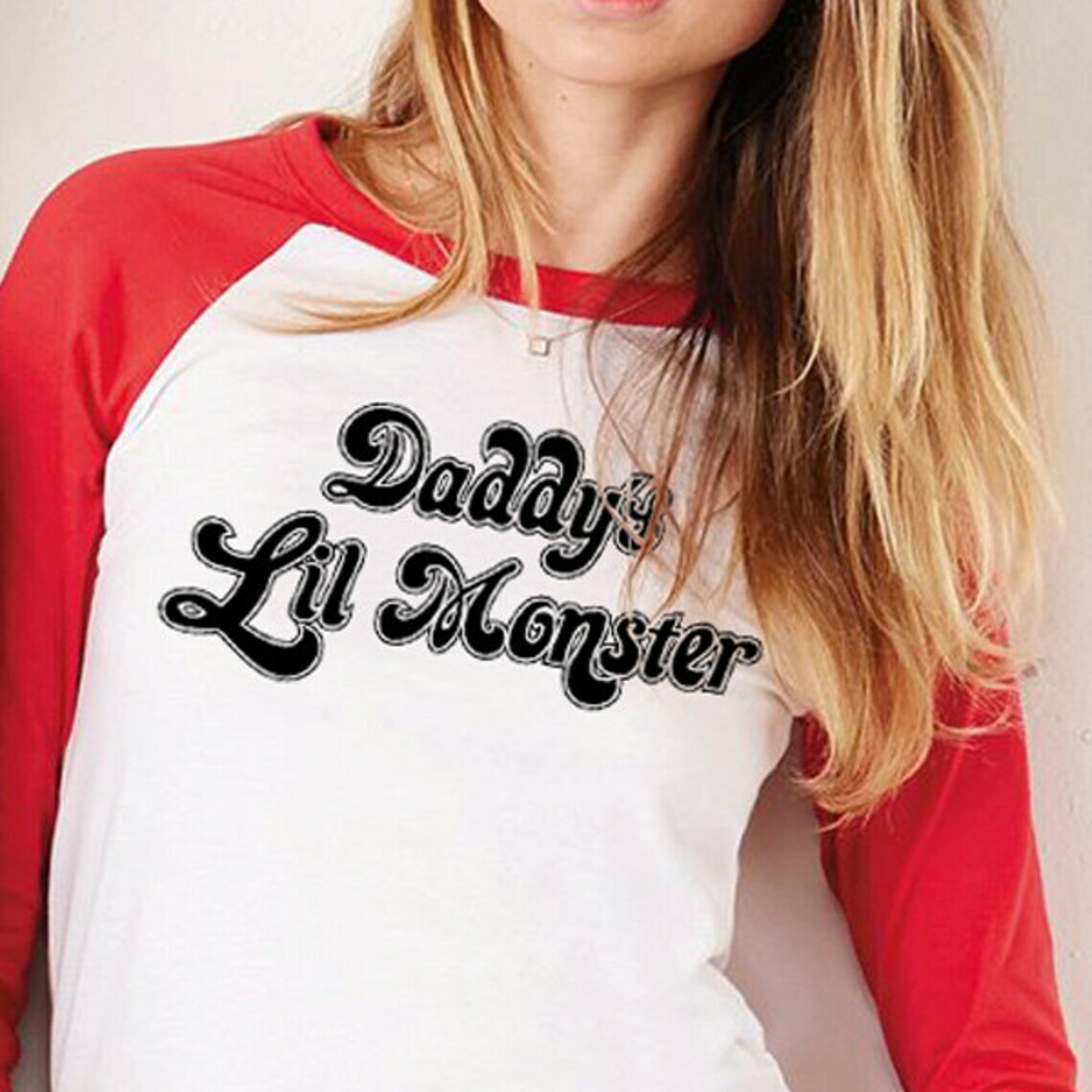 Harley Quinn Cosplay Shirt - Daddy's Lil Monster - Suicide Squad 3/4 Sleeve T gallery