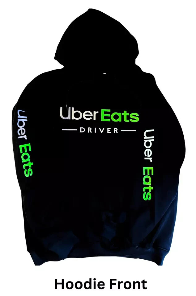 Reflective Tshirt UberEats Delivery Driver Black gallery