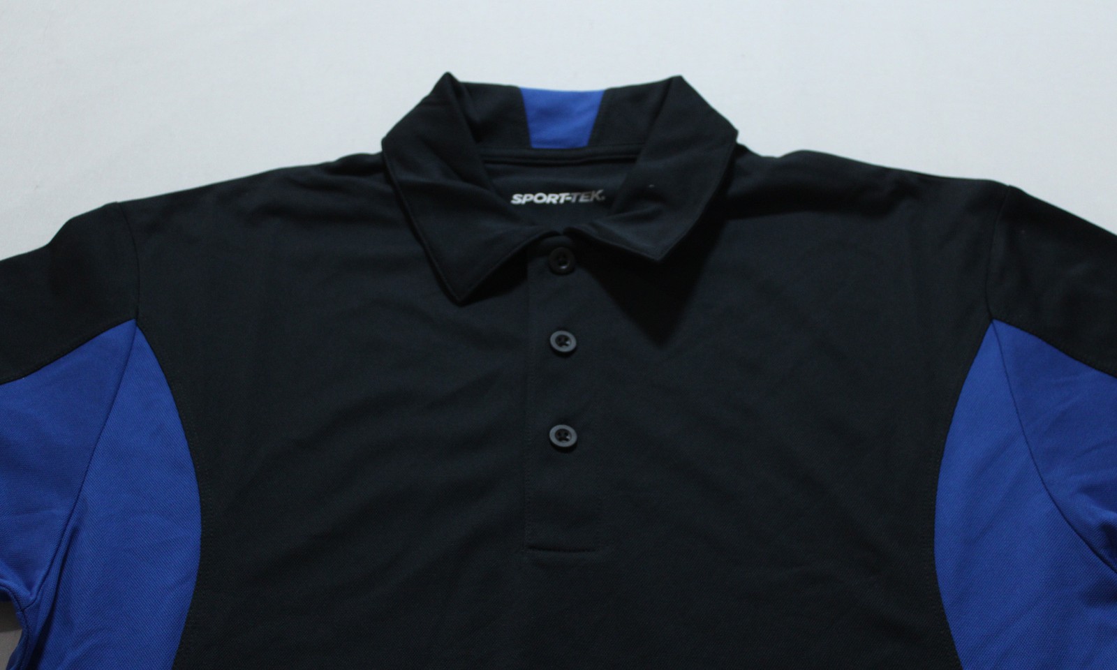 Sport-Tek Men's Side Blocked Micropique Polo EH6 Black/True Royal Small gallery