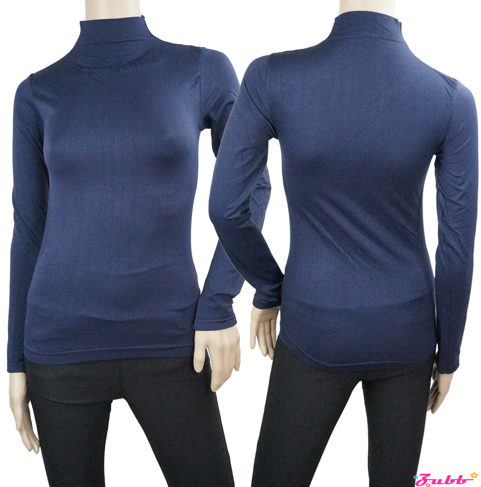 SOFT SEAMLESS STRETCH LONG SLEEVE SHIRT TURTLENECK MOCK HIGH NECK TOP SLIM FIT gallery