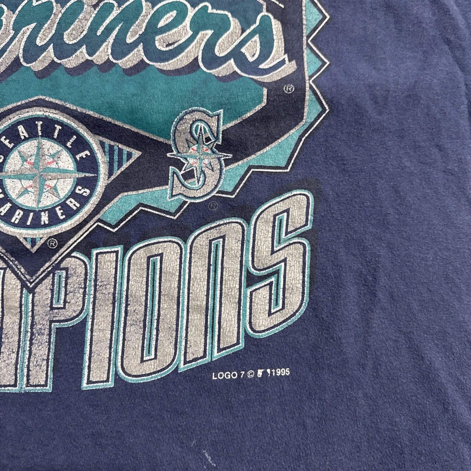 Vintage Seattle Mariners Shirt Mens XL Navy 90s Faded Baseball MLB 1995 USA gallery